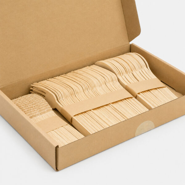Bamboo-Style Cutlery Set in Bulk Carton Pack Bamboo-Style Cutlery Set in Bulk Carton Pack