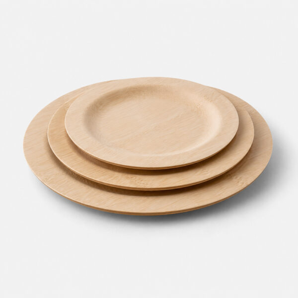 Bamboo-Style Disposable Plate for Catering Service