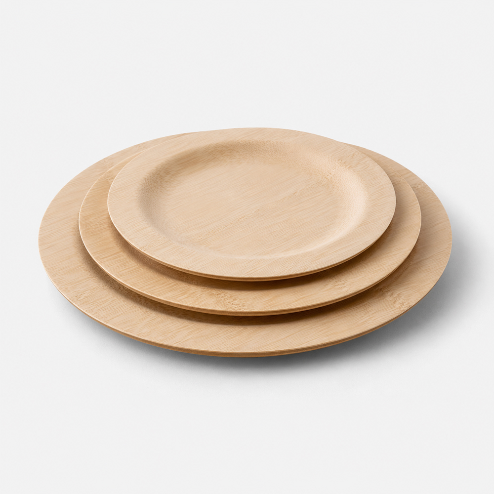 Bamboo-Style Disposable Plate for Catering Service