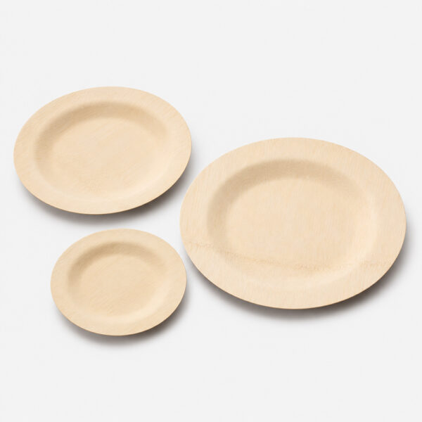 Bamboo-Style Disposable Plate for Catering Service