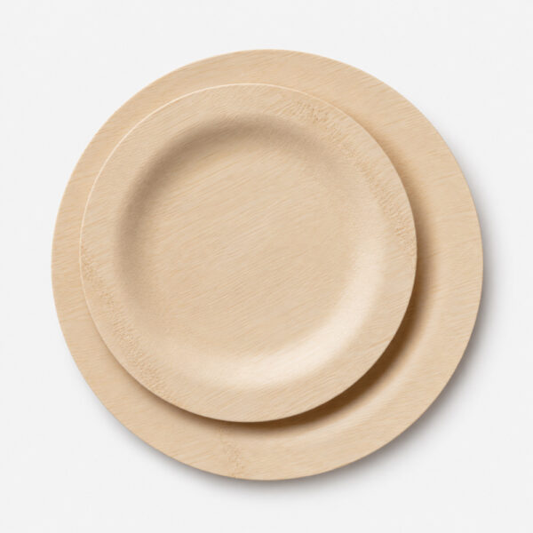 Bamboo-Style Disposable Plate for Catering Service