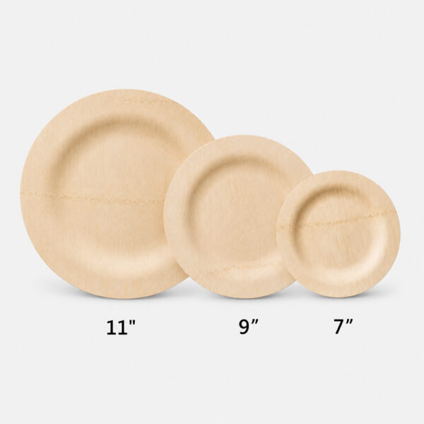 Bamboo-Style Disposable Plate for Catering Service