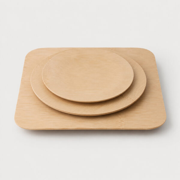 Bamboo-Style Disposable Plates for Event Catering