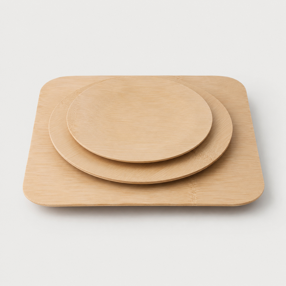 Bamboo-Style Disposable Plates for Event Catering