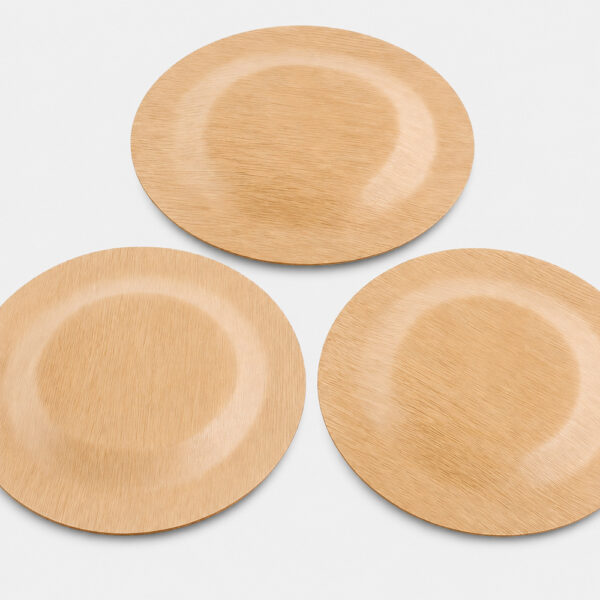 Bamboo-Style Round Plate for Buffet Service