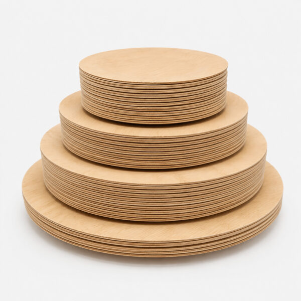 Bamboo-Style Round Plate for Buffet Service