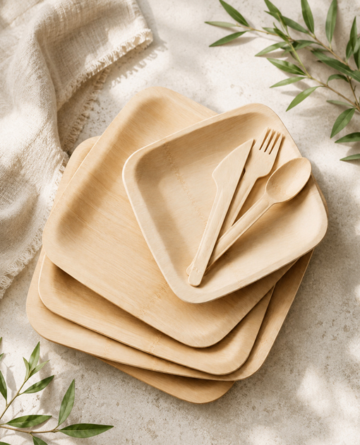 Bamboo appetizer plates for catering and bulk event supply
