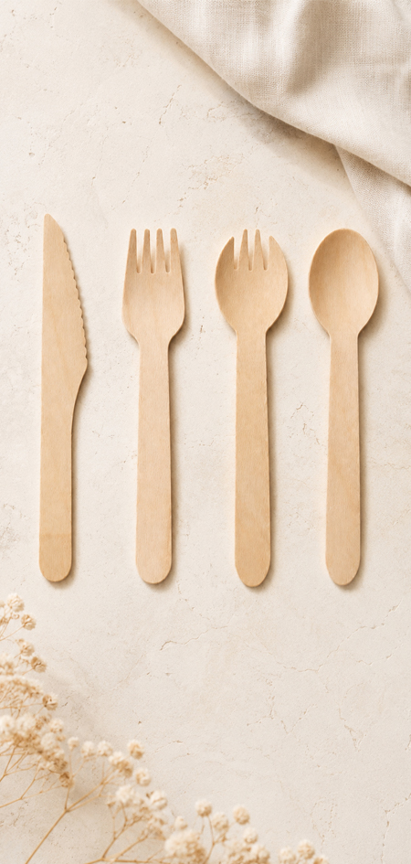 Bamboo cutlery for cafés food trucks and quick-service restaurants