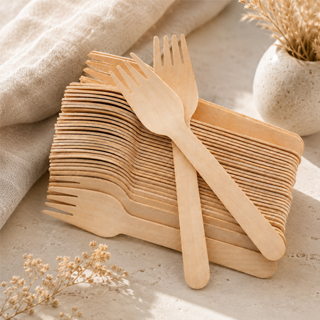 Bamboo cutlery for cafés food trucks and quick-service restaurants