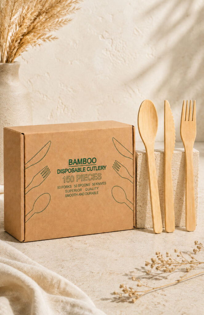 Bamboo cutlery manufacturer range for OEM and private label orders