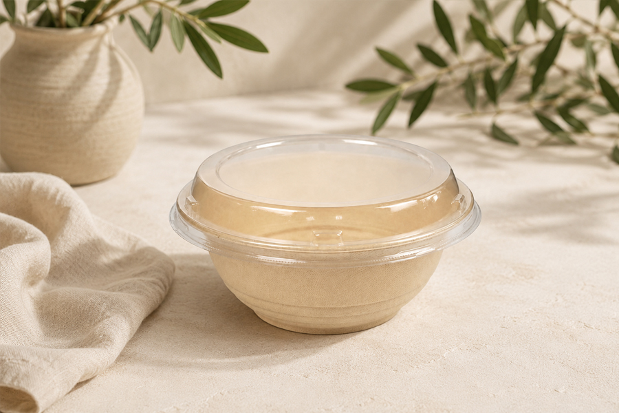 Bamboo fiber bowl for salads, noodles, and rice dishes