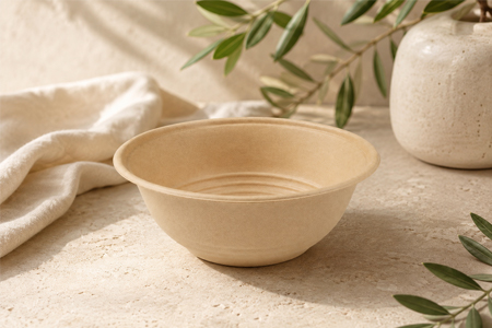 Bamboo fiber bowl for salads, noodles, and rice dishes
