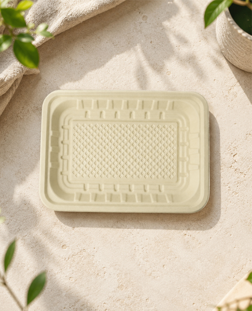 Bamboo fiber tray manufacturer for bulk catering supply