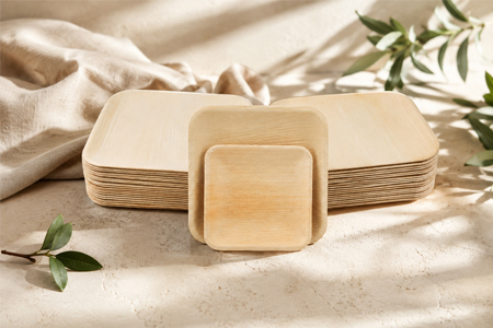 Bamboo plates and cutlery for complete catering supply programs