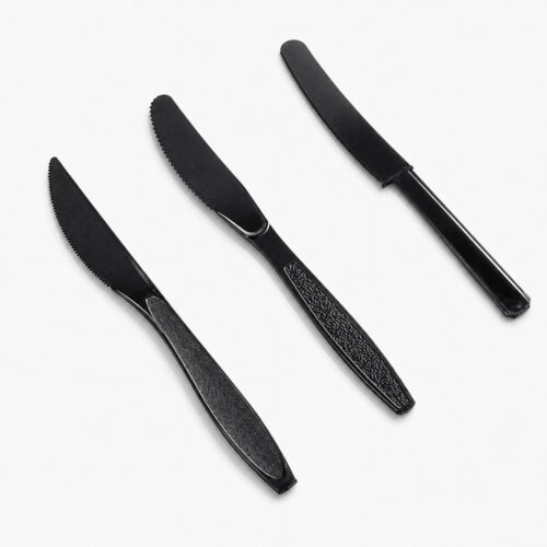 Black Disposable Plastic Knife for Foodservice