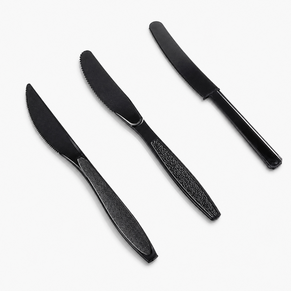 Black Disposable Plastic Knife for Foodservice