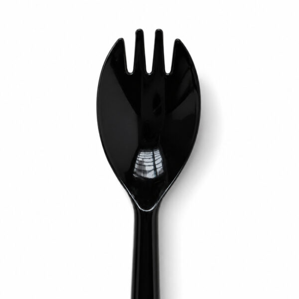 Black Disposable Spork for Foodservice Meals