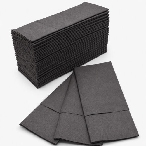 Black Folded Paper Napkins for Foodservice Supply Black Folded Paper Napkins for Foodservice Supply