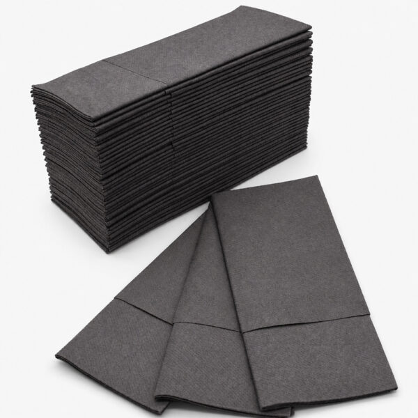 Black Folded Paper Napkins for Foodservice Supply