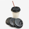 Black PS Sip-Through Cup Lid for Hot Drinks