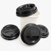 Black PS Sip-Through Cup Lid for Hot Drinks