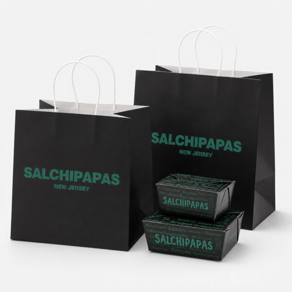 Black Paper Carry Bag with Rope Handles