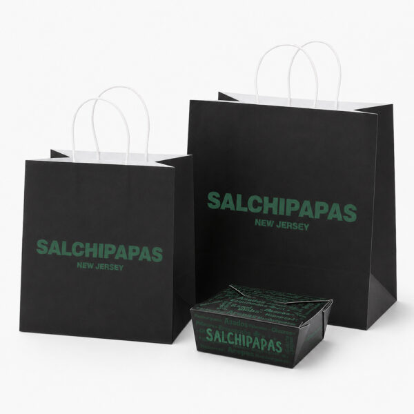 Black Paper Carry Bag with Rope Handles