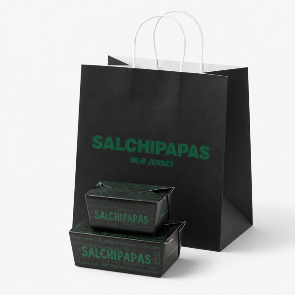 Black Paper Carry Bag with Rope Handles