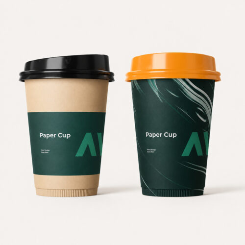Black Paper Cup with Sip Lid for Beverage Service