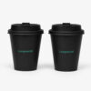 Black Paper Cup with Sip Lid for Beverage Service Black Paper Cup with Sip Lid for Beverage Service