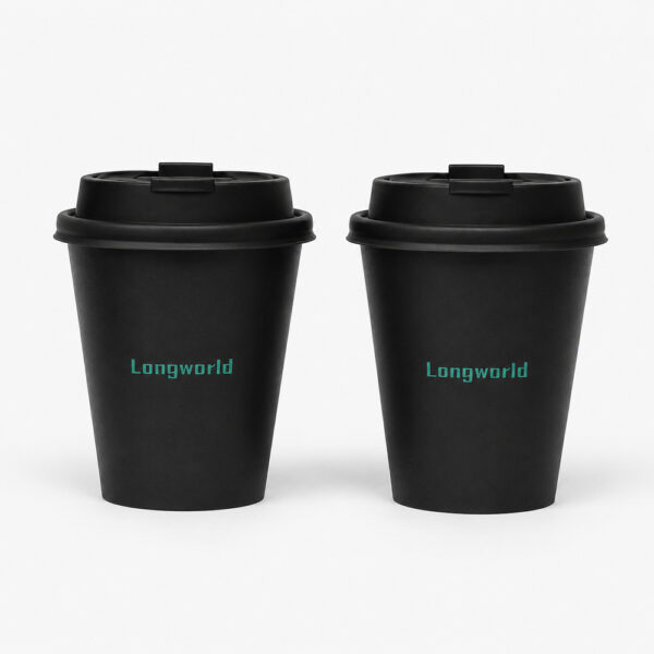 Black Paper Cup with Sip Lid for Beverage Service Black Paper Cup with Sip Lid for Beverage Service