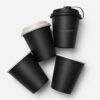 Black Paper Cup with Sip Lid for Beverage Service Black Paper Cup with Sip Lid for Beverage Service