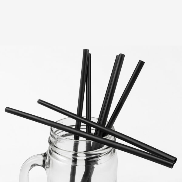 Black Plastic Drinking Straws, Wrapped or Bulk