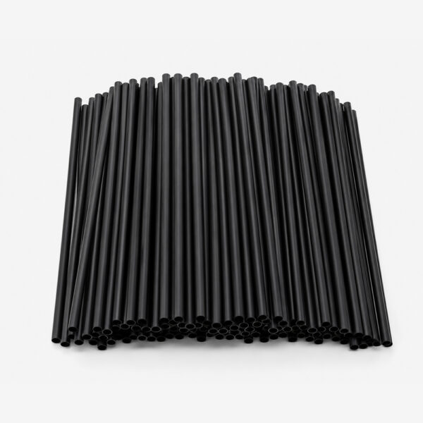 Black Plastic Drinking Straws, Wrapped or Bulk