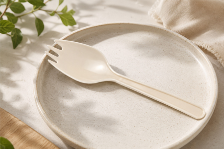 Branded plastic spork packs for private label restaurant supply