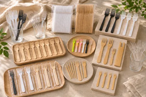 Bulk disposable forks for restaurants and takeaway meals