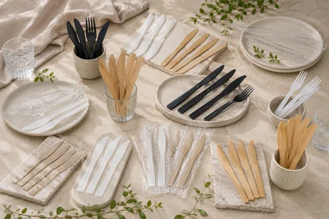 Bulk disposable knives for restaurants and meal service