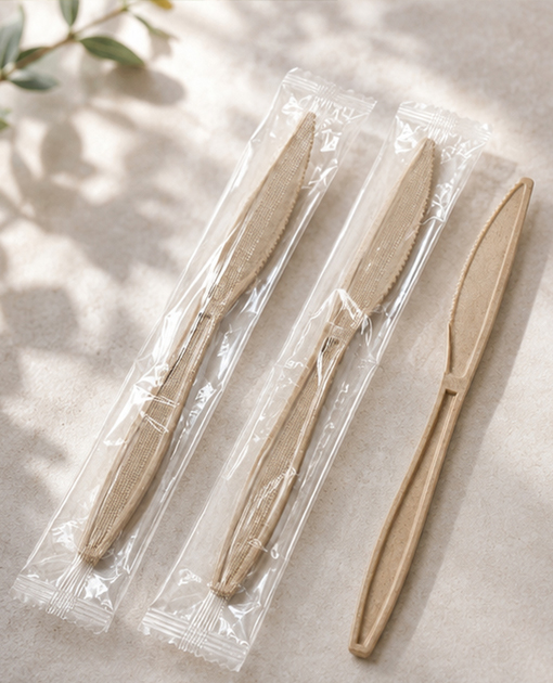 Bulk packed disposable knives for commercial foodservice
