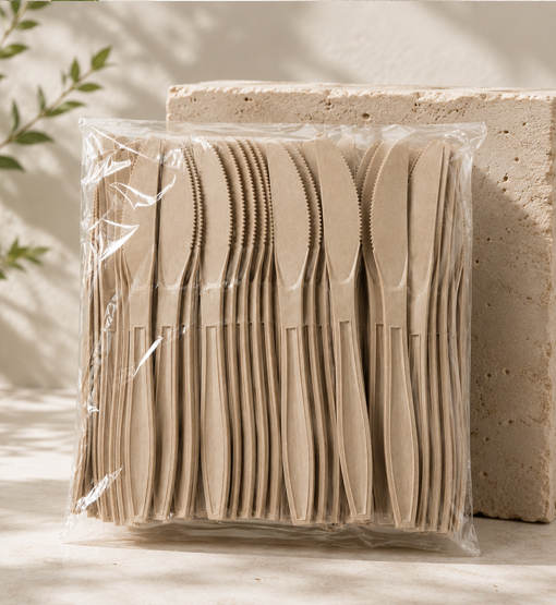Bulk packed disposable knives for commercial foodservice