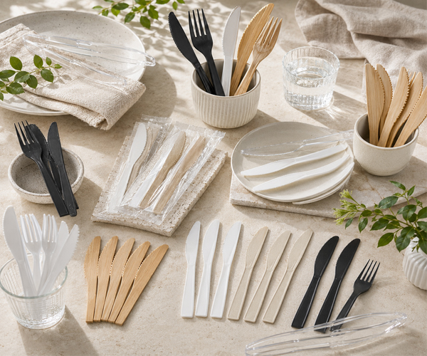 Bulk packed disposable knives for foodservice distributors