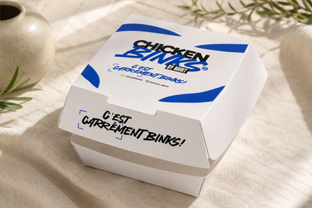 Clamshell paper food boxes for burgers and fried foods