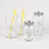 Clear Can-Shaped Cold Drink Cup with Separate Metal Lid