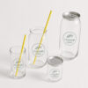 Clear Can-Shaped Cold Drink Cup with Separate Metal Lid