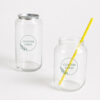 Clear Can-Shaped Cold Drink Cup with Separate Metal Lid