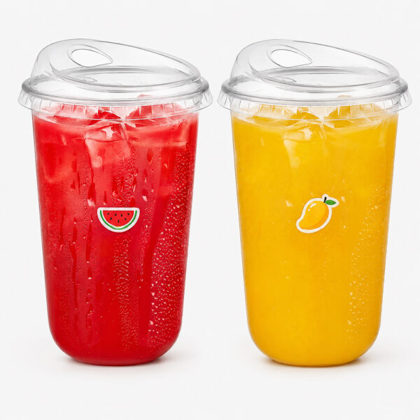 Clear Cold Drink Cup with Flat, Sip and Dome Lids