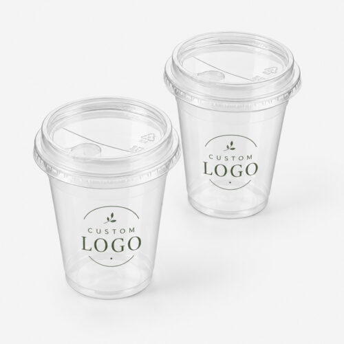 Clear Cold Drink Cups with Flat and Dome Lids