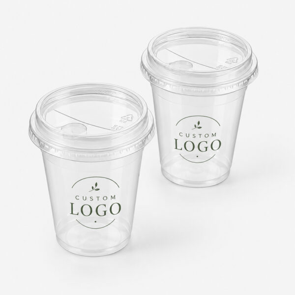 Clear Cold Drink Cups with Flat and Dome Lids