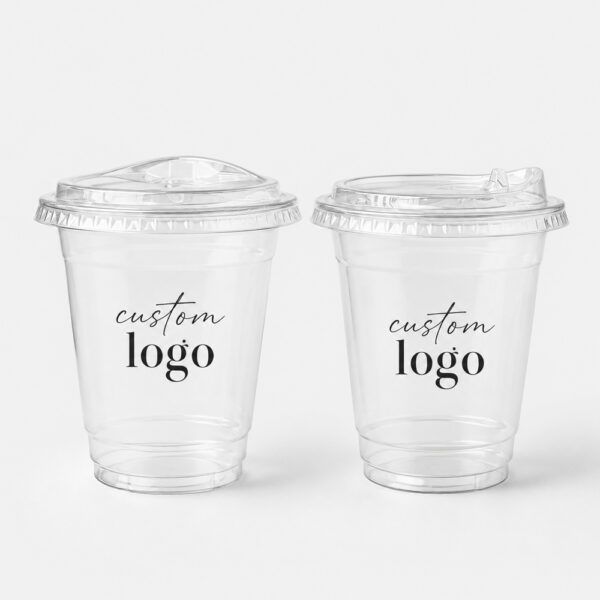 Clear Cold Drink Cups with Flat and Dome Lids