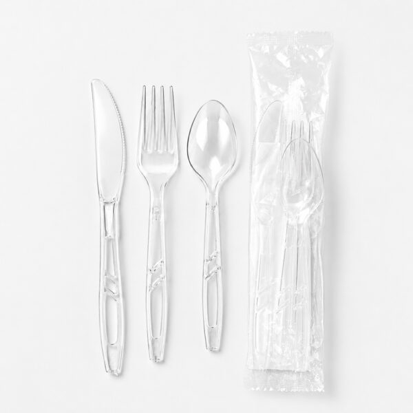 Clear Disposable Cutlery Set for Catering Service Clear Disposable Cutlery Set for Catering Service