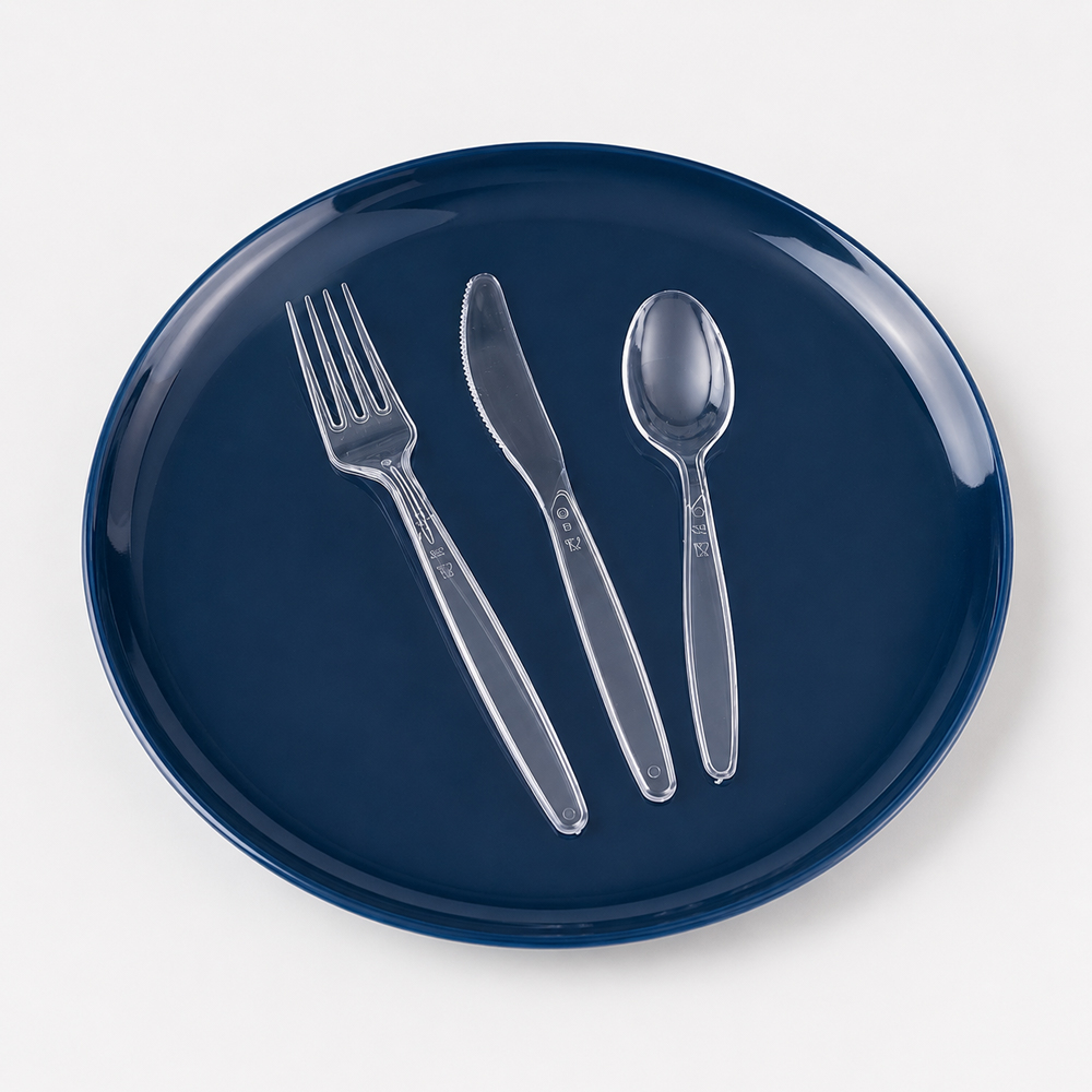 Clear Disposable Cutlery Set for Foodservice Meals